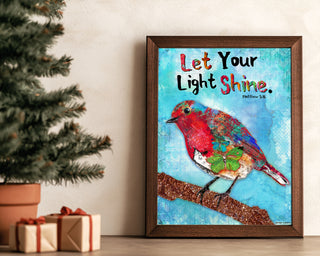Watermelon Shine Bird Art Print - Boho Butterfly - Inspirational Quote