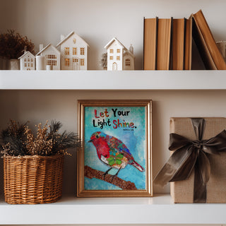 Watermelon Shine Bird Art Print - Boho Butterfly - Inspirational Quote