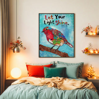 Watermelon Shine Bird Art Print - Boho Butterfly - Inspirational Quote