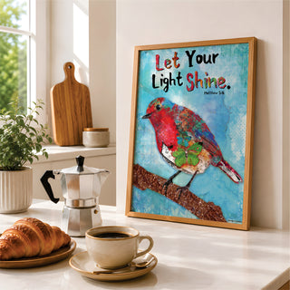 Watermelon Shine Bird Art Print - Boho Butterfly - Inspirational Quote