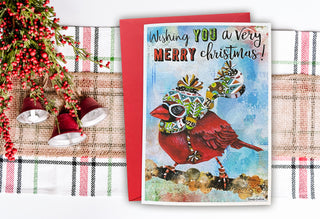 A Very Merry Christmas Bird Greeting Card