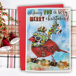 A Very Merry Christmas Bird Greeting Card