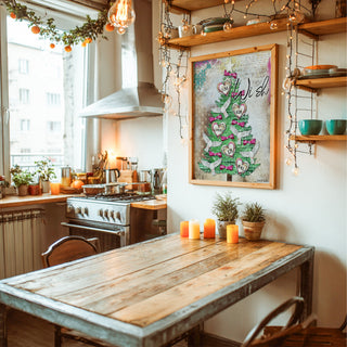 Wish Peace Christmas Tree Art Print -  Love Comfort & Joy