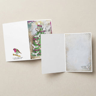 Wish Christmas Tree Greeting Card - Love Hope Comfort Joy Peace Dove