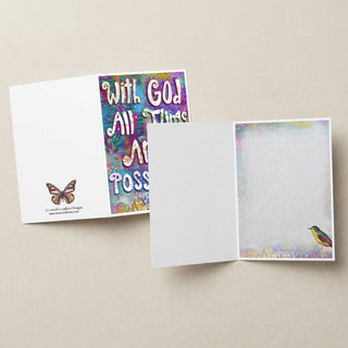 With God Greeting Card - Inspirational Bird Art