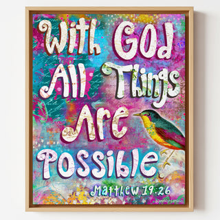 With God Art Print - Inspirational Bird Decor