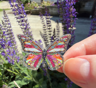 Woodland Butterfly Sticker - Mini - Vinyl Waterproof With Clear Border