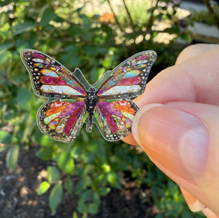 Woodland Butterfly Sticker - Mini - Vinyl Waterproof With Clear Border
