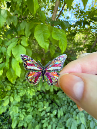 Woodland Butterfly Sticker - Mini - Vinyl Waterproof With Clear Border