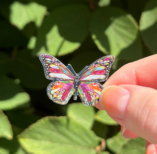 Woodland Butterfly Sticker - Mini - Vinyl Waterproof With Clear Border