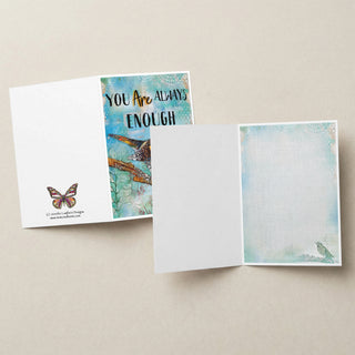 You Are Enough Bird Greeting Card - Inspirational Art Notecard