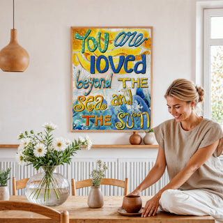 You Are Loved Art Print - Sea And Sun Coastal Beach Art