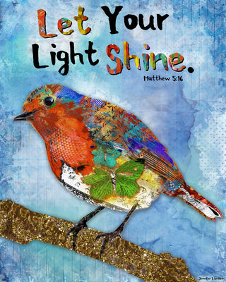 Your Light Bird Art Print - Boho Butterfly - Inspirational Quote