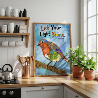 Your Light Bird Art Print - Boho Butterfly - Inspirational Quote