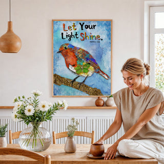 Your Light Bird Art Print - Boho Butterfly - Inspirational Quote