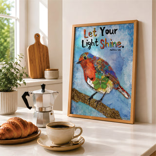 Your Light Bird Art Print - Boho Butterfly - Inspirational Quote