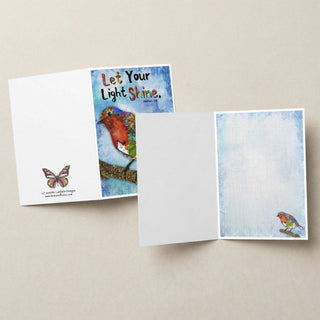 Your Light Bird Greeting Card - Inspirational Quote Art Notecard